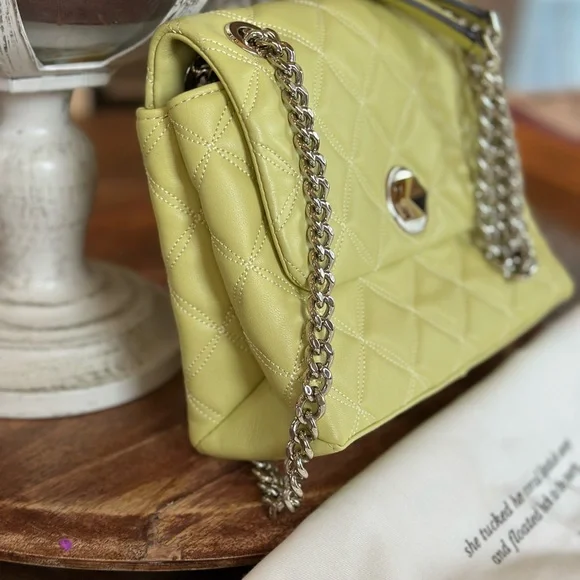 Kate Spade Yellow Quilted Natalia Shoulder Bag - Picture 4 of 13